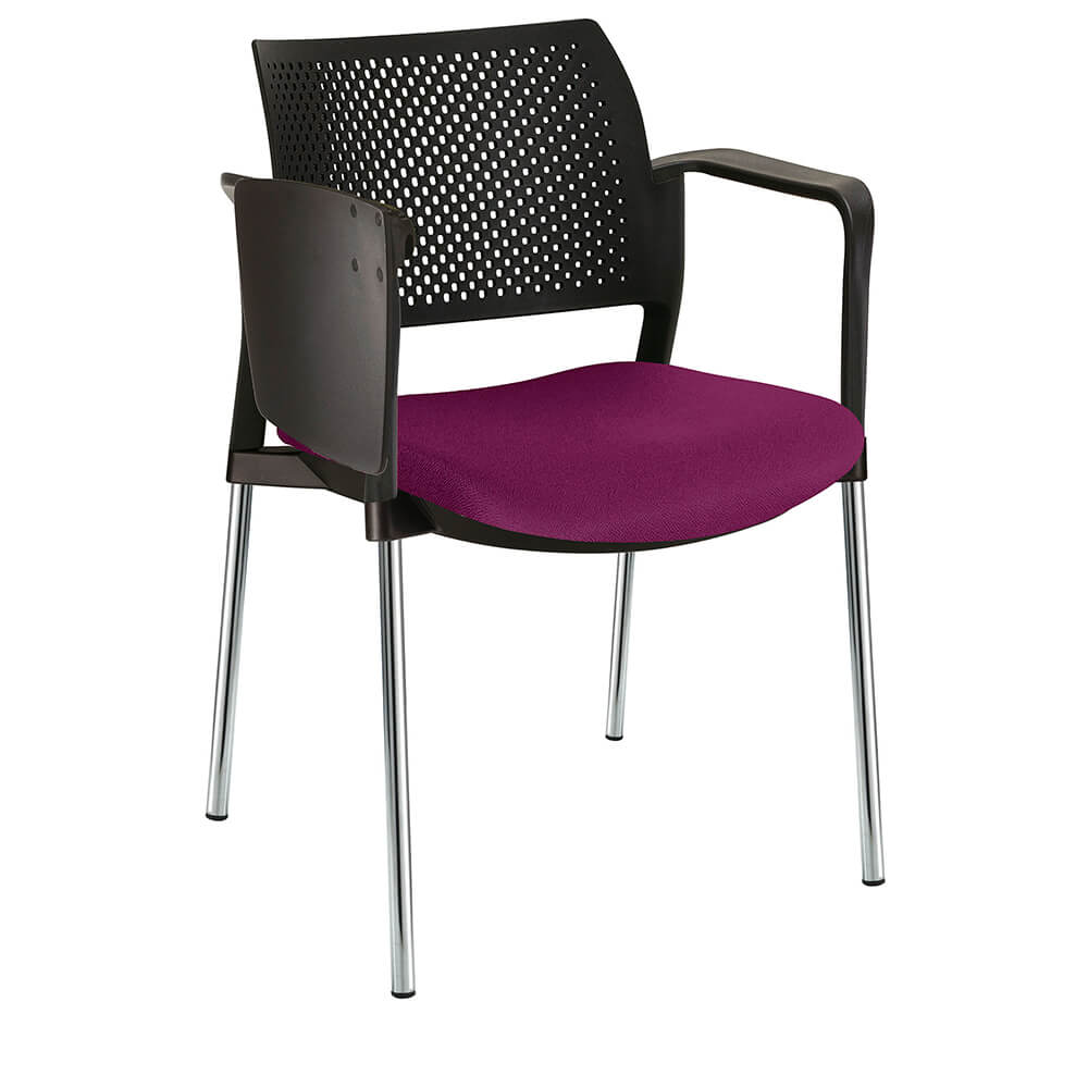 Offiho Pupitre Kyos Ohp-361Cr Escolar Asiento Acojinado Respaldo En Polipropileno Con Paleta Lateral Abatible Estructura Terminado En Cromo Ergonomica - OHP-361CR - OFFIHO - NOGAL BEAT - Sillas