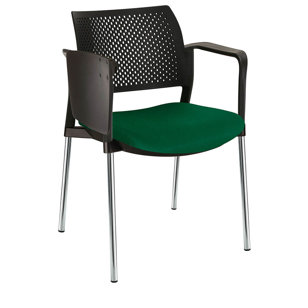 Offiho Pupitre Kyos Ohp-361Cr Escolar Asiento Acojinado Respaldo En Polipropileno Con Paleta Lateral Abatible Estructura Terminado En Cromo Ergonomica - OHP-361CR - OFFIHO - NOGAL BEAT - Sillas