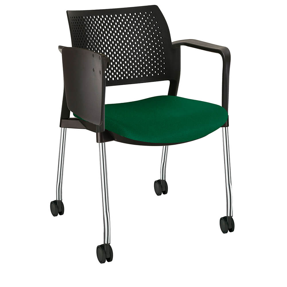 Offiho Pupitre Kyos Ohp-362Cr Escolar Asiento Acojinado Respaldo En Polipropileno Con Paleta Lateral Abatible Rodajas Giratorias Tipo Dual Estructura Terminado En Cromo Ergonomica - OHP-362CR - OFFIHO - NOGAL BEAT - Sillas