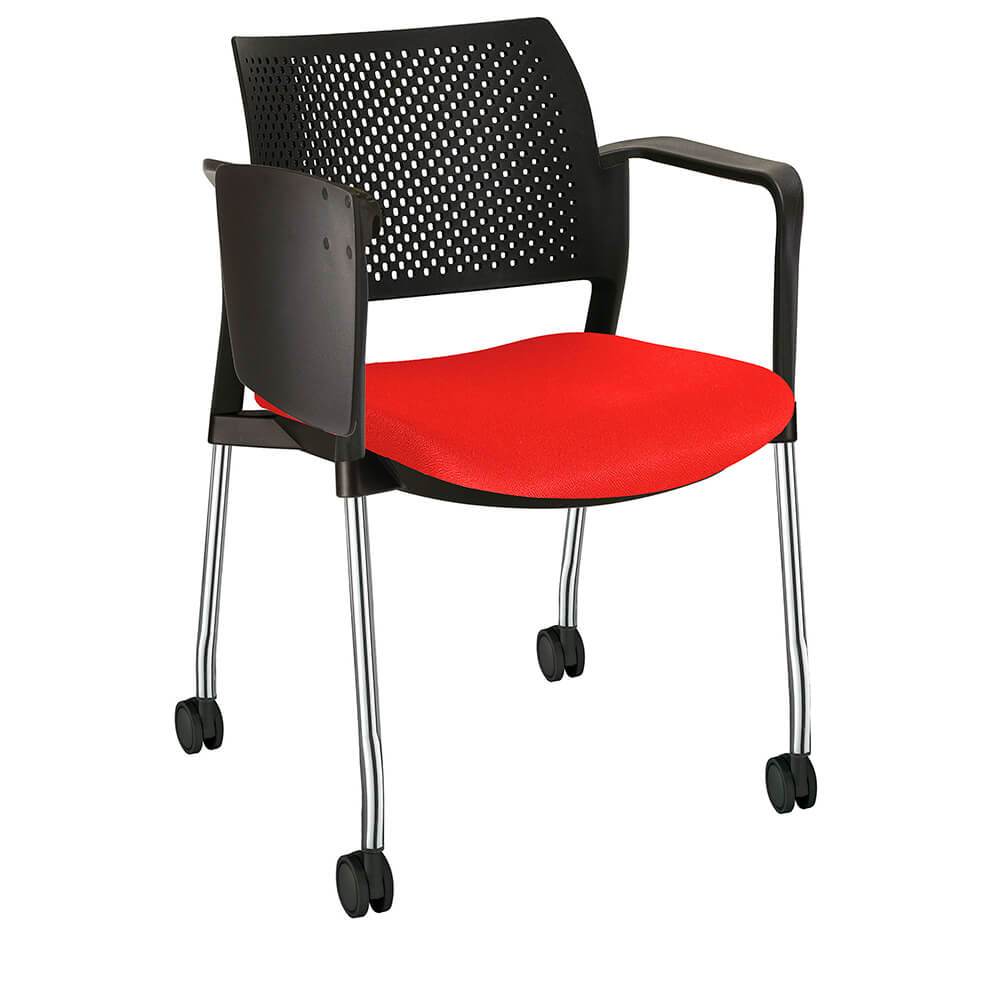 Offiho Pupitre Kyos Ohp-362Cr Escolar Asiento Acojinado Respaldo En Polipropileno Con Paleta Lateral Abatible Rodajas Giratorias Tipo Dual Estructura Terminado En Cromo Ergonomica - OHP-362CR - OFFIHO - NOGAL BEAT - Sillas