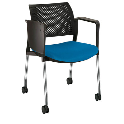 Offiho Pupitre Kyos Ohp-362Cr Escolar Asiento Acojinado Respaldo En Polipropileno Con Paleta Lateral Abatible Rodajas Giratorias Tipo Dual Estructura Terminado En Cromo Ergonomica - OHP-362CR - OFFIHO - NOGAL BEAT - Sillas