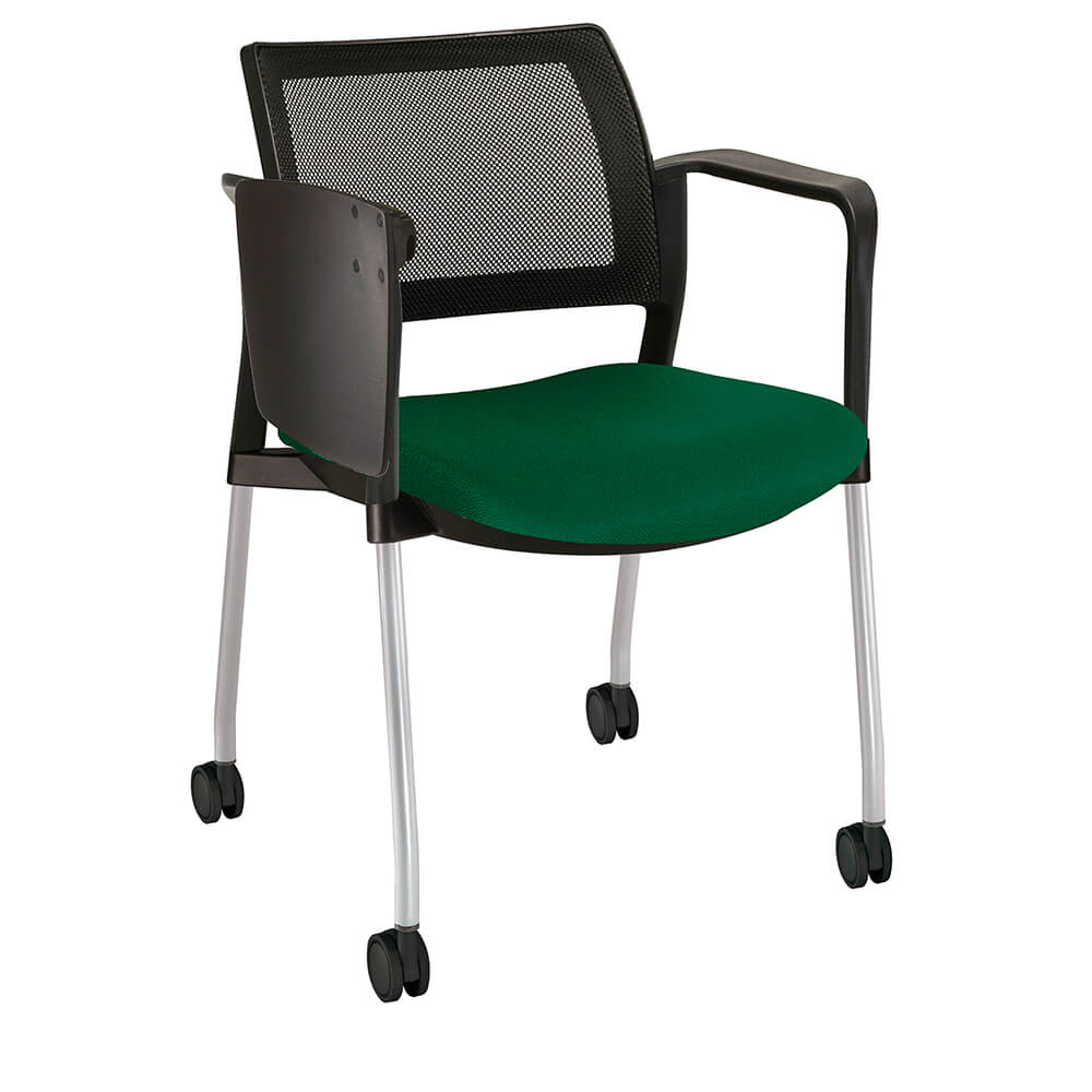 Offiho Pupitre Kyos Ohp-378 Escolar Asiento Acojinado Respaldo En Malla Con Paleta Abatible Rodajas Giratorias Tipo Dual Ergonomica - OHP-378 - OFFIHO - NOGAL BEAT - Sillas