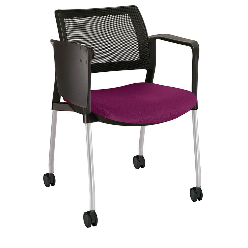 Offiho Pupitre Kyos Ohp-378 Escolar Asiento Acojinado Respaldo En Malla Con Paleta Abatible Rodajas Giratorias Tipo Dual Ergonomica - OHP-378 - OFFIHO - NOGAL BEAT - Sillas