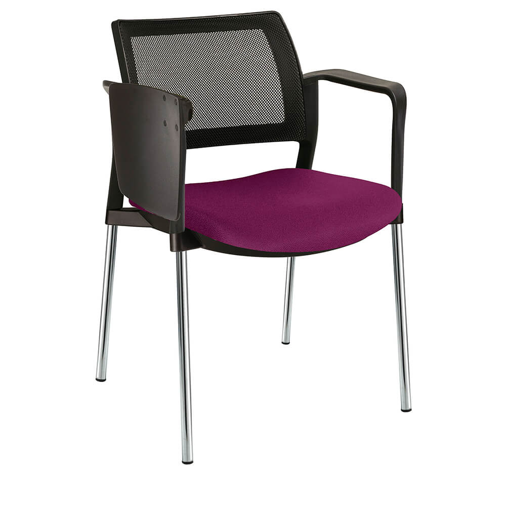 Offiho Pupitre Kyos Ohp-379Cr Escolar Asiento Acojinado Respaldo En Malla Con Paleta Abatible Estructura Terminado En Cromo Ergonomica - OHP-379CR - OFFIHO - NOGAL BEAT - Sillas