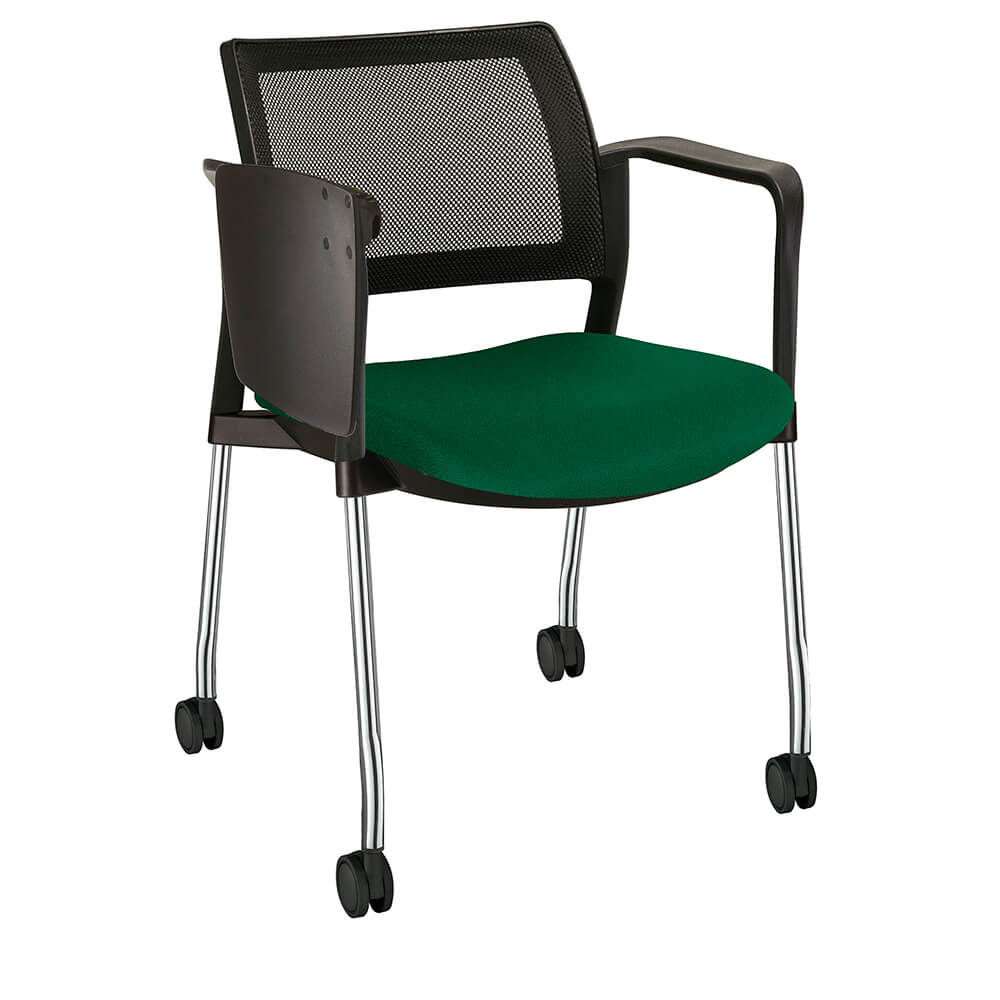 Offiho Pupitre Kyos Ohp-380Cr Escolar Asiento Acojinado Respaldo En Malla Con Paleta Abatible Rodajas Tipo Dual Estructura Terminado En Cromo Ergonomica - OHP-380CR - OFFIHO - NOGAL BEAT - Sillas