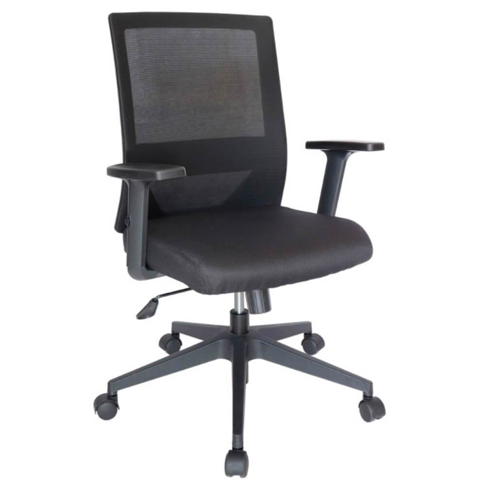 Offiho Silla Bosse Ohe-63 Negro Oficina Operativa Base Estrella Respaldo En Malla Ergonomica - OHE-63negro - OFFIHO - NOGAL BEAT - Silla para oficina