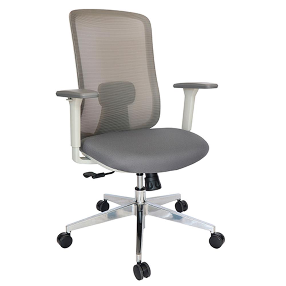 SILLA OFFIHO CREW OHE-112gris | Silla Operativa | Diseño Ergonómico para Oficina Coworking | Altura Ajustable | Base Estrella | Asiento Tapizado | Respaldo en Malla | Interior | Ejecutivo Gerencial Escritorio Area Trabajo Gubernamental