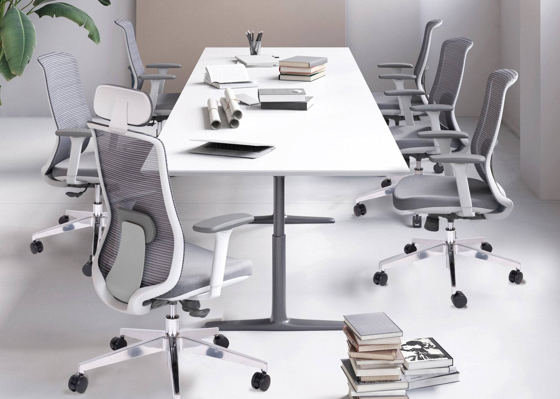 SILLA OFFIHO CREW OHE-112gris | Silla Operativa | Diseño Ergonómico para Oficina Coworking | Altura Ajustable | Base Estrella | Asiento Tapizado | Respaldo en Malla | Interior | Ejecutivo Gerencial Escritorio Area Trabajo Gubernamental