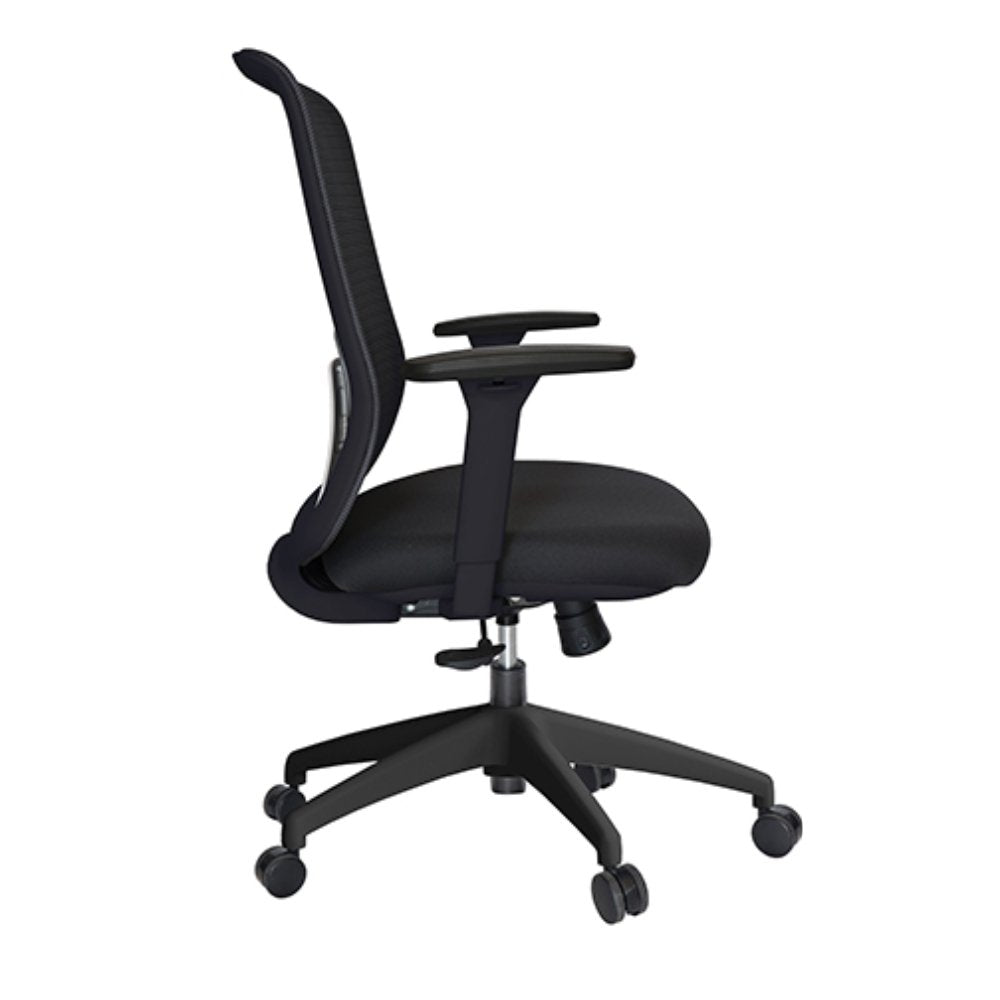 Offiho Silla Crew Ohe-112 Negro Oficina Operativa Base Estrella Respaldo En Malla Negro Ergonomica - OHE-112negro - OFFIHO - NOGAL BEAT - Silla para oficina