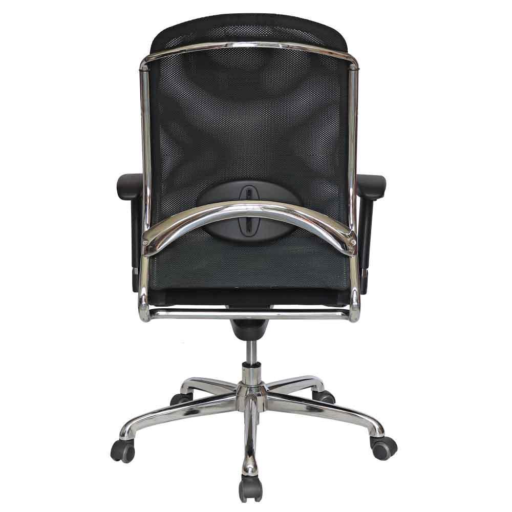 Offiho Silla Croma Ohe-193 Negro Oficina Operativa Base Estrella Respaldo En Malla Asiento Tapizado En Suave Piel Giratoria Color Negro Diseño Ergonomico - OHE-193negro - OFFIHO - NOGAL BEAT - Silla para oficina