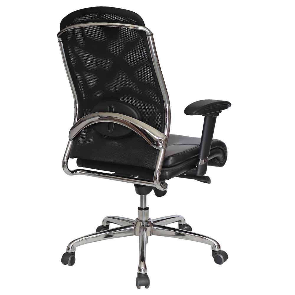 Offiho Silla Croma Ohe-193 Negro Oficina Operativa Base Estrella Respaldo En Malla Asiento Tapizado En Suave Piel Giratoria Color Negro Diseño Ergonomico - OHE-193negro - OFFIHO - NOGAL BEAT - Silla para oficina