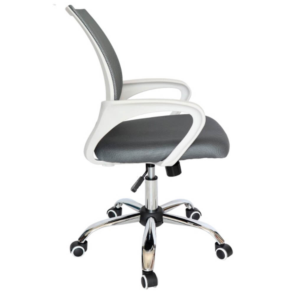 Offiho Silla Ecochair Blanca Secretarial Malla Gris Asiento Tela Microespacial Base Estrella Con Rodajas Uso Interior - ECOCHAIR BLANCA - OFFIHO - NOGAL BEAT - Silla para oficina