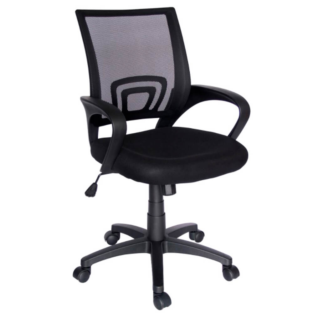 Offiho Silla Ecochair Negro Secretarial Malla Negra Asiento Tela Microespacial Base Estrella Con Rodajas Uso Interior - ECOCHAIR NEGRO - OFFIHO - NOGAL BEAT - Silla para oficina