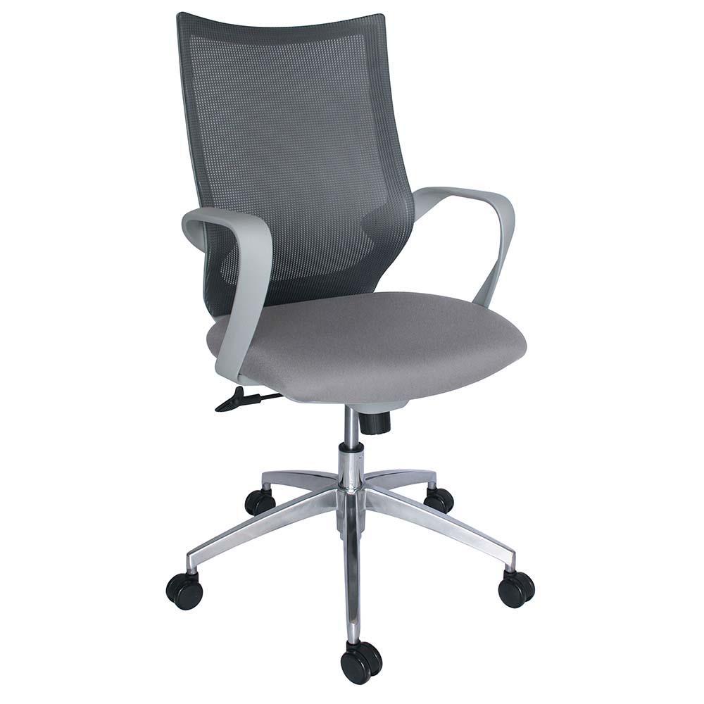 SILLA OFFIHO EQUA OHE-183gris | Silla Operativa Diseño Ergonómico Oficina Area Trabajo | Altura Ajustable | Respaldo en Malla | Interior Area Operativa Coworking Despacho Recepción Secretarial