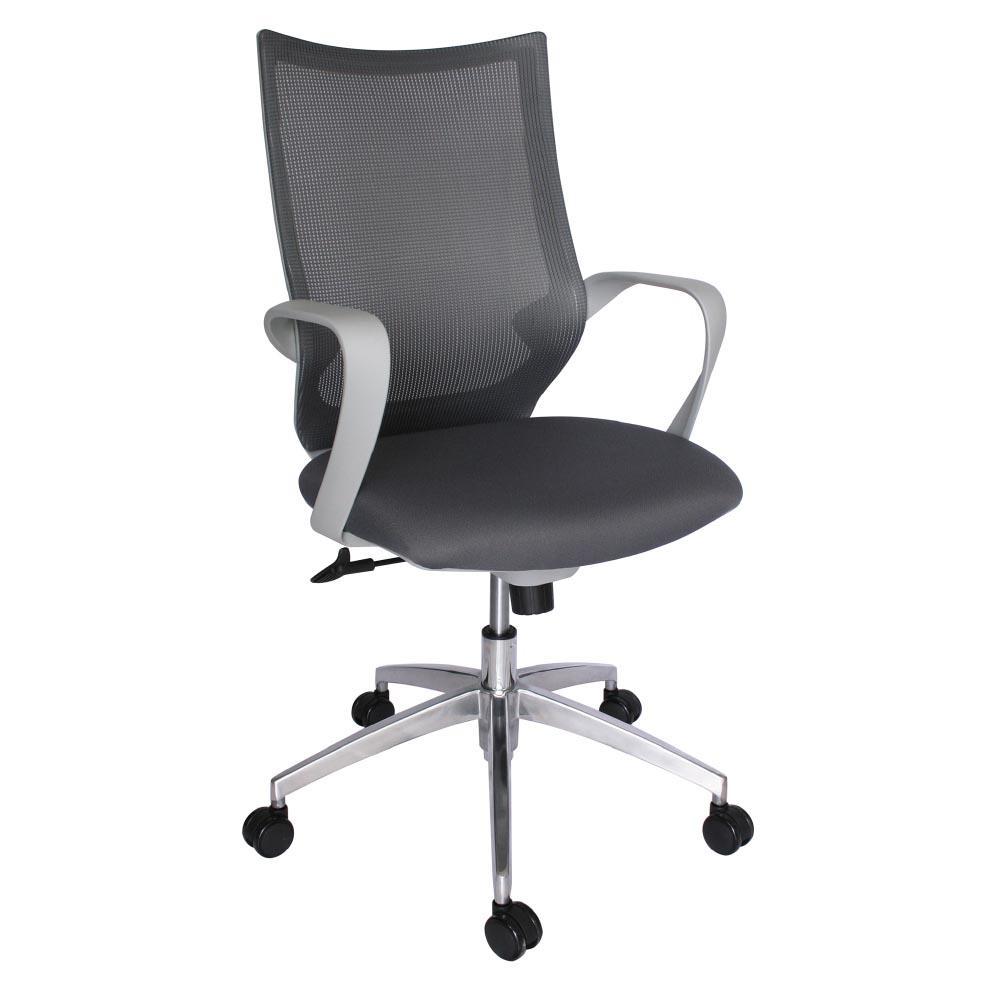 SILLA OFFIHO EQUA OHE-183gris | Silla Operativa Diseño Ergonómico Oficina Area Trabajo | Altura Ajustable | Respaldo en Malla | Interior Area Operativa Coworking Despacho Recepción Secretarial