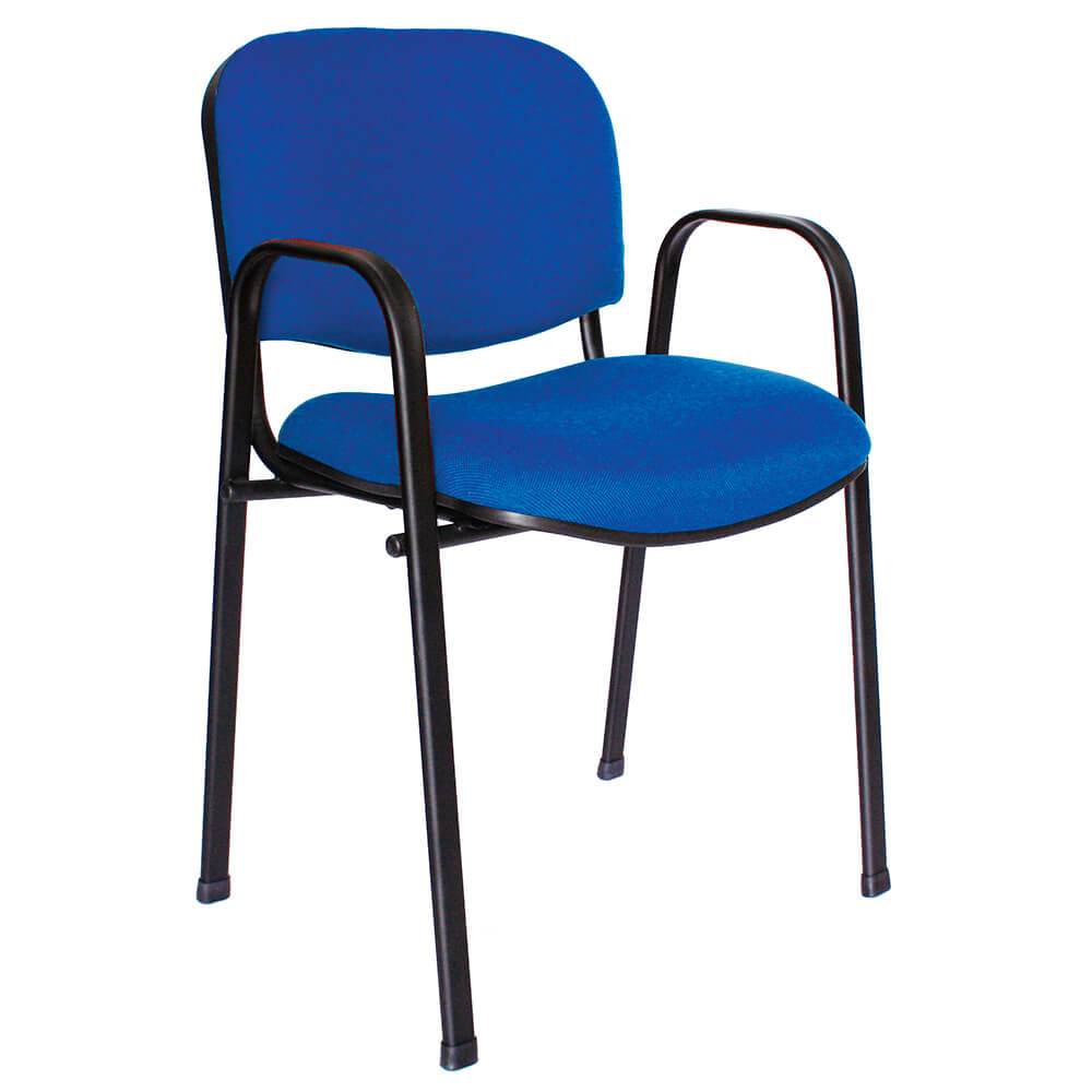 Offiho Silla Iso Con Brazos Visita Tapizada Base 4 Puntas Negra Uso Interior - ISO con brazos - OFFIHO - NOGAL BEAT - Silla para oficina