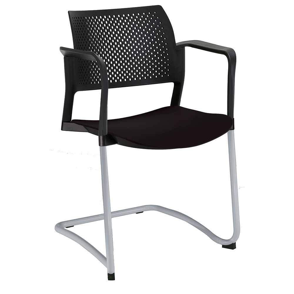 Offiho Silla Kyos Oht-320 Visita Base Trineo Asiento Y Respaldo En Polipropileno Con Descansabrazos Ergonomica - OHT-320 - OFFIHO - NOGAL BEAT - Silla para oficina