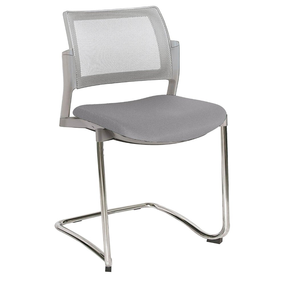 Offiho Silla Kyos Oht-375Cr Visita Base Trineo Asiento Tapizado Respaldo En Malla Estructura Terminado En Cromo Ergonomica - OHT-375CR - OFFIHO - NOGAL BEAT - Sillas