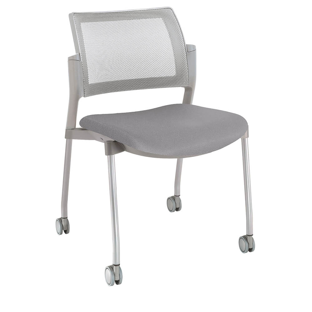 SILLA OFFIHO KYOS OHV-366 | Silla Visita | Respaldo con Diseño Ergonómico Visitante | Con Rodajas | Varios Colores | Asiento Tapizado | Interior | Aula Capacitación Sala Juntas Oficinas Área Operativa con Ruedas Rueditas