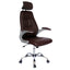 Offiho Silla Módena Ejecutiva Respaldo Alto Soft Revolving Leather Chocolate Base Estrella Con Rodajas Cromo Uso Interior - MÓDENA - OFFIHO - NOGAL BEAT - Silla para oficina