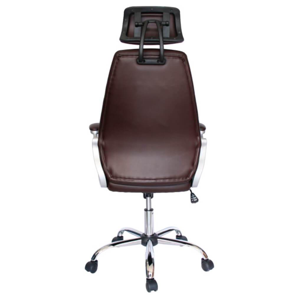 Offiho Silla Módena Ejecutiva Respaldo Alto Soft Revolving Leather Chocolate Base Estrella Con Rodajas Cromo Uso Interior - MÓDENA - OFFIHO - NOGAL BEAT - Silla para oficina