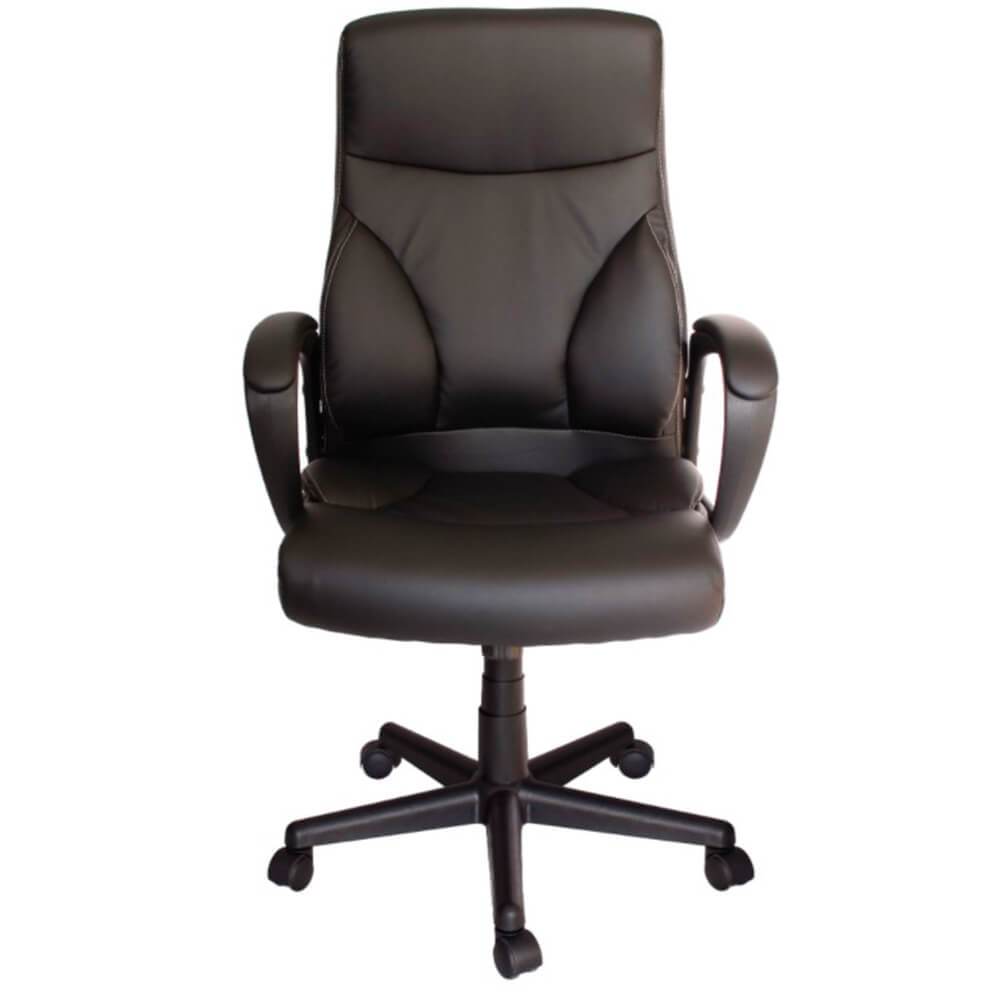 Offiho Silla Rimini Operativa Respaldo Alto Soft Revolving Leather Cafe Base Estrella Con Rodajas Uso Interior - RIMINI - OFFIHO - NOGAL BEAT - Silla para oficina