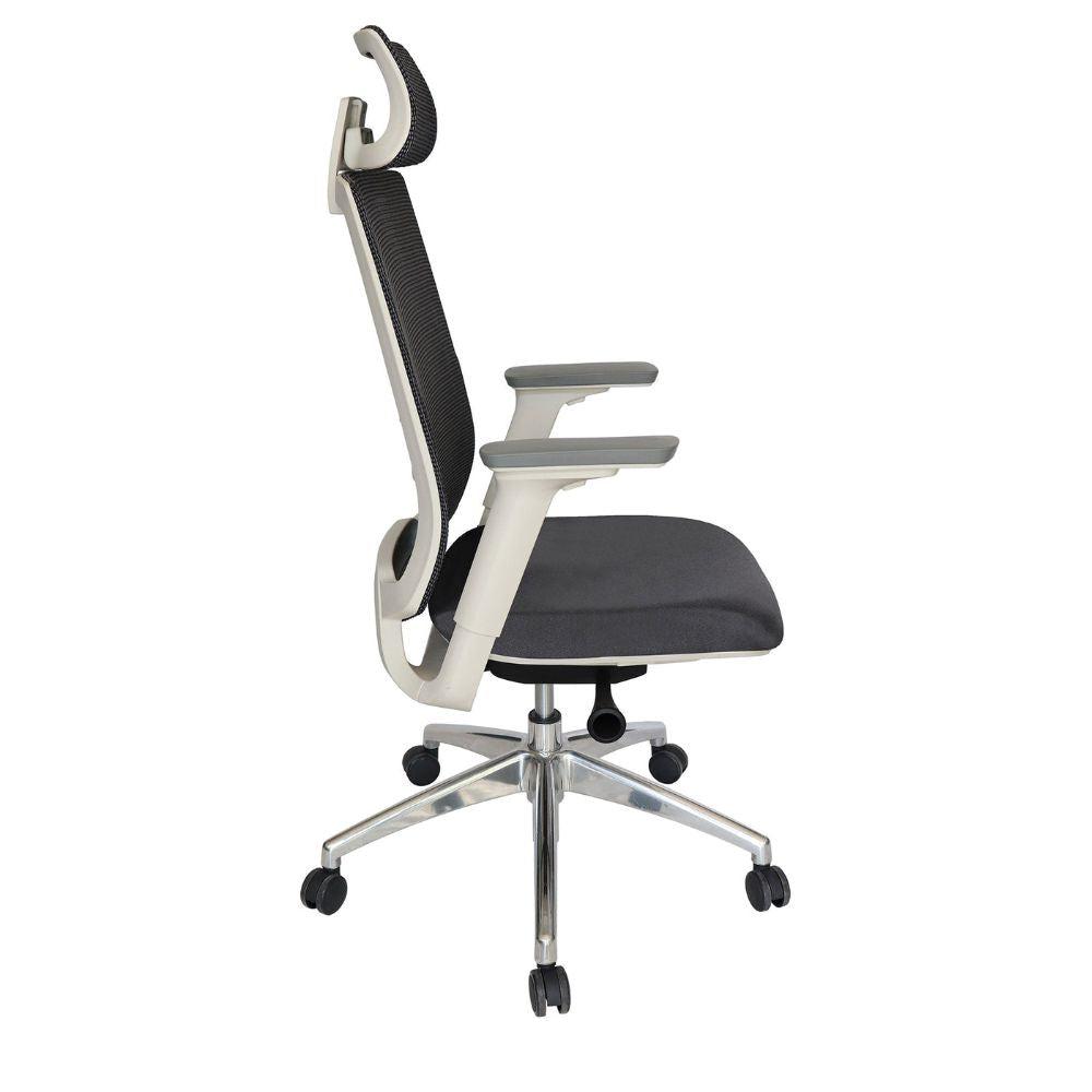 Offiho Silla Soho Ohe-95 Blanco Oficina Operativa Base Estrella Respaldo En Malla Con Cabecera Ergonomica - OHE-95blanco - OFFIHO - NOGAL BEAT - Silla para oficina