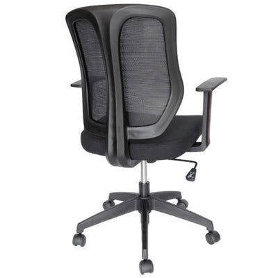 Offiho Silla Wind Ohe-55 Oficina Secretarial Respaldo En Malla De Diseño Ergonómico Tapiz En Color Negro - OHE-55negro - OFFIHO - NOGAL BEAT - Silla para oficina