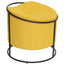 Taburete OFFIHO BUDI OHM-132 con estructura de acero tubular negro mate y asiento de pino tapizado en poliéster