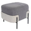 Taburete OFFIHO GUBI OHM-130 con estructura de acero tubular negro mate y asiento de pino tapizado en poliéster jaspeado