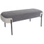 Taburete OFFIHO GUBI OHM-131 con estructura de acero tubular negro mate y asiento de pino tapizado en poliéster jaspeado