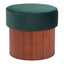 Otomán para Boutique - ZUO BOTO - Verde - Tapizado en Tela Tipo Terciopelo - 110182 - Zuo - NOGAL BEAT - Taburete