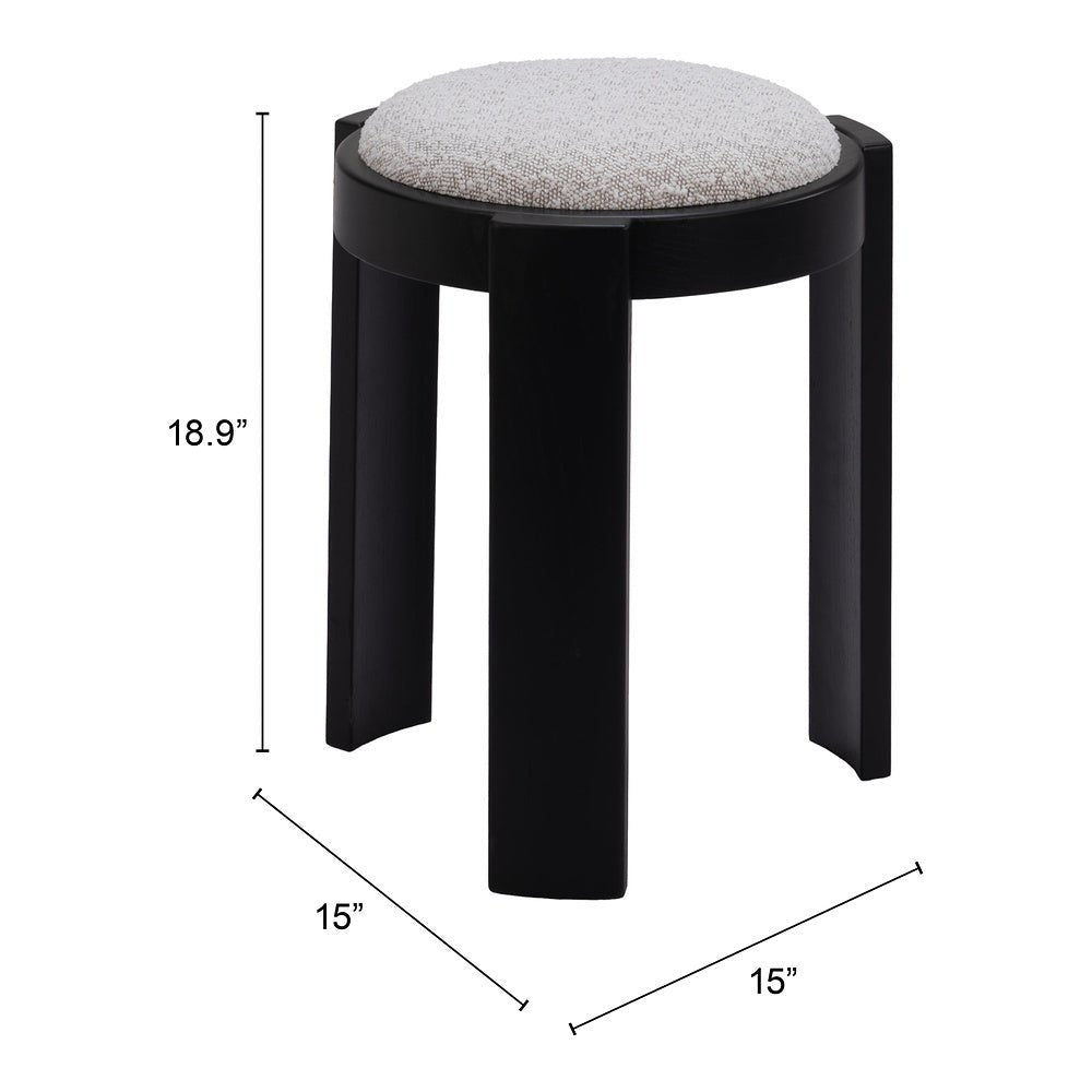 Otomán para Recepción - ZUO BANJUL - Gris Neblina - Tapizado en Tejido Texturizado - 109815 - Zuo - NOGAL BEAT - Taburete