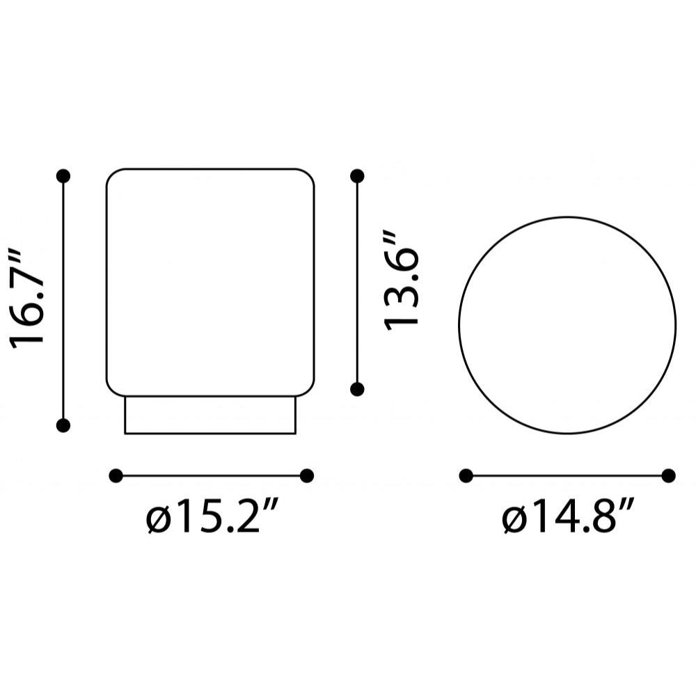 OTTOMAN NOGAL BEAT EUREKA | Ottoman Decorativo para Habitación | 43 cm | Estructura Base Acero Inoxidable Galvanizado Oro | Blanco | Tela Estilo Boucle 100% Poliéster Madera Contrachapada MDF | Interior - 109621 - Zuo - NOGAL BEAT - Taburete