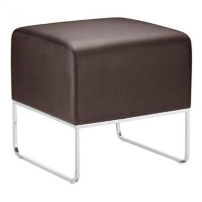 OTTOMAN NOGAL BEAT PLUSH | Ottoman Decorativo para Habitación | 46 cm | Estructura Acero Cromado | Café Expreso | Cuero Artificial Madera Contrachapada | Interior - 103007 - Zuo - NOGAL BEAT - Bancos