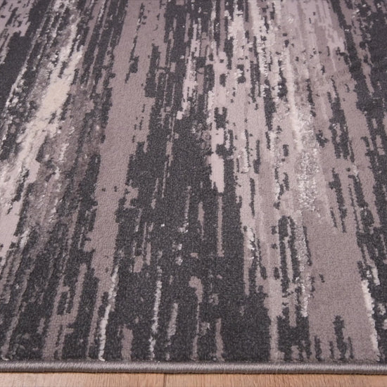 Tapete decorativo colección Jasmine U5016 rectangular de poliéster en gris negro