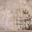 Tapete decorativo colección Salim T4044 rectangular y circular de poliéster en tonos gris y oro