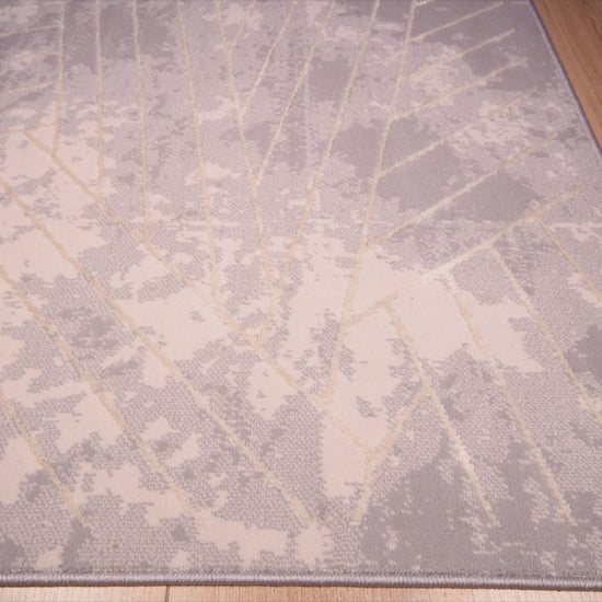 Tapete decorativo colección Deniz U7011 rectangular de poliéster en gris crema