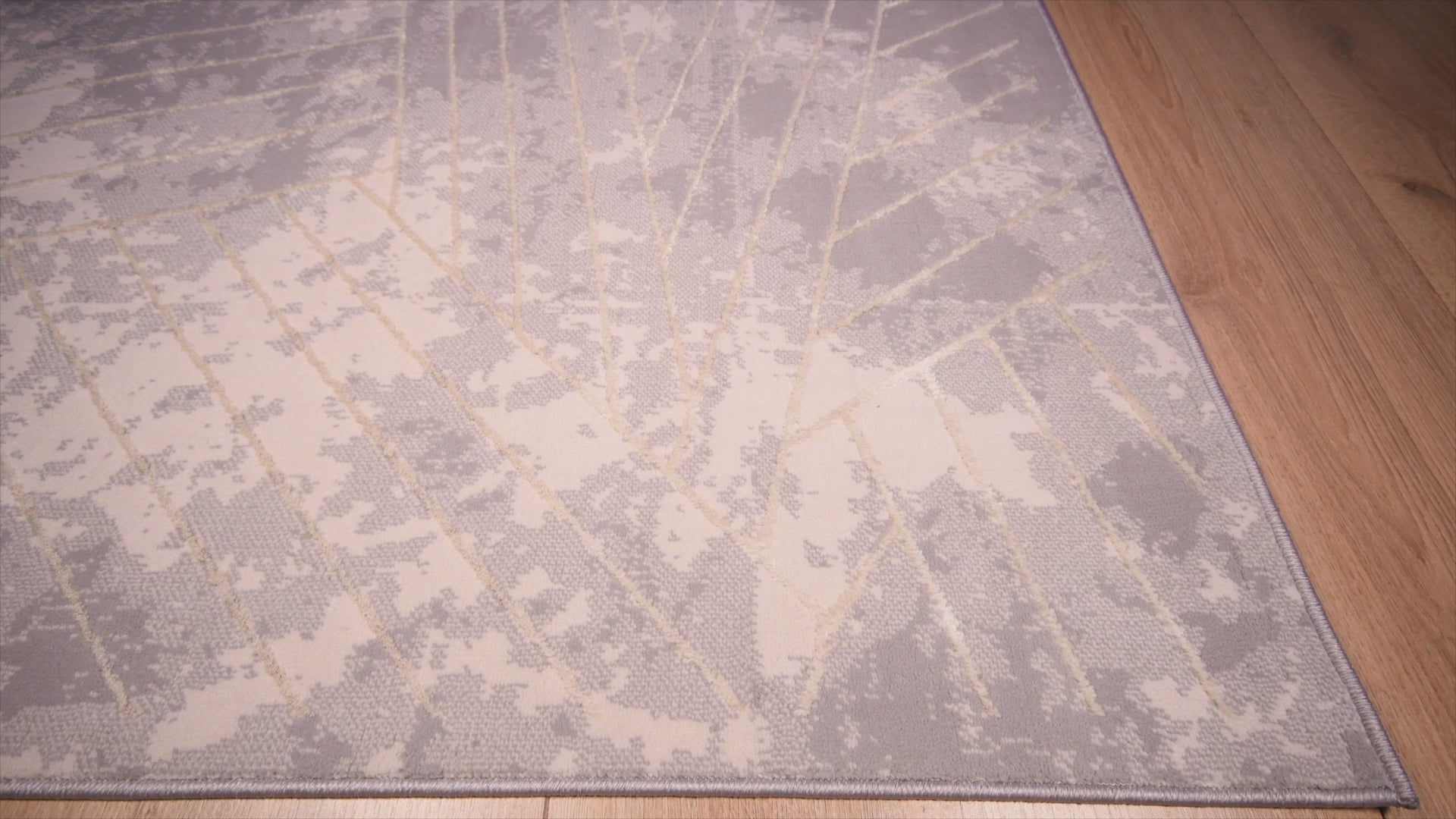 Tapete decorativo colección Deniz U7011 rectangular de poliéster en gris crema