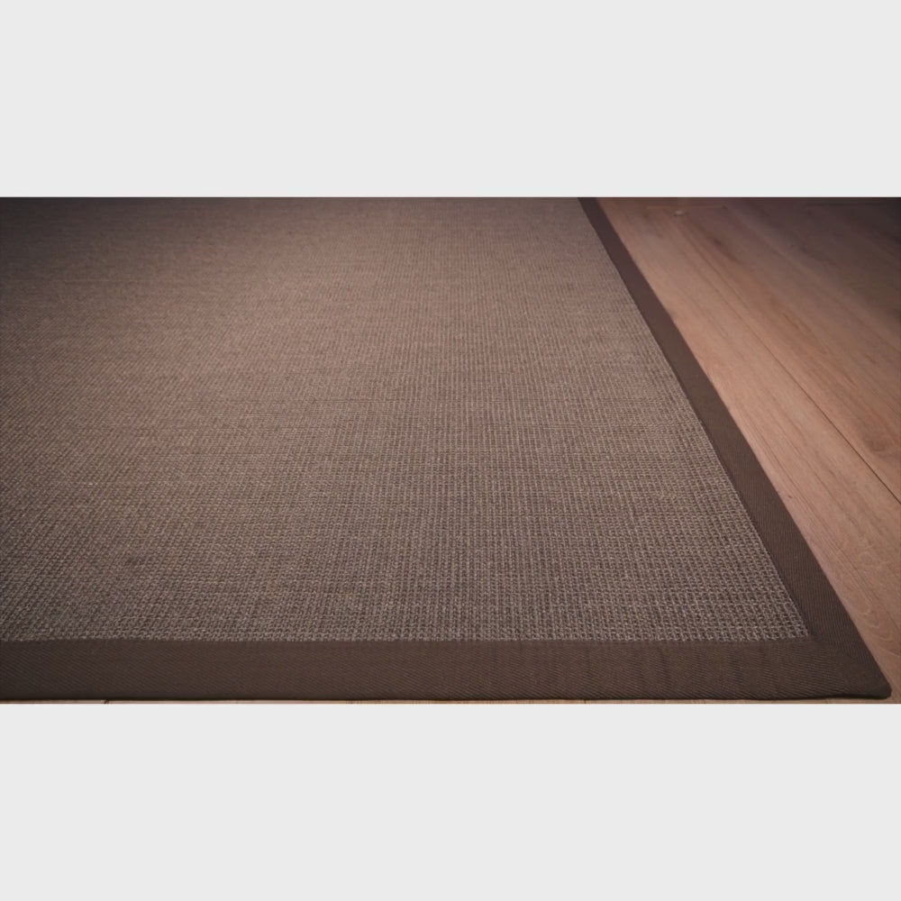 Tapete decorativo colección Ajmer N5004 rectangular de sisal en color bronce