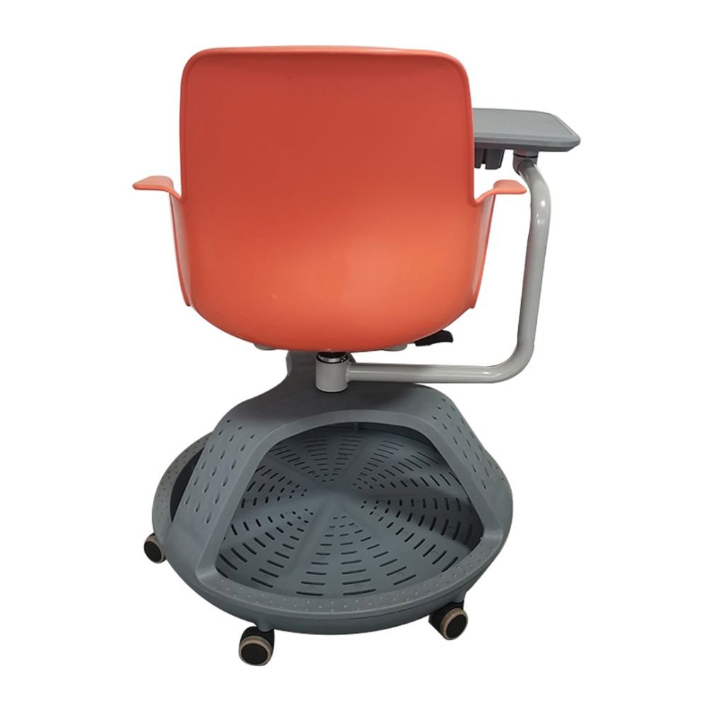 Pupitre escolar giratorio Nogal Beat con ruedas, disponible en colores azul, rojo, amarillo, verde y naranja