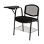 Pupitre ALBAR PL-120 con asiento tapizado, respaldo de malla, paleta lateral, estructura negra y canastilla