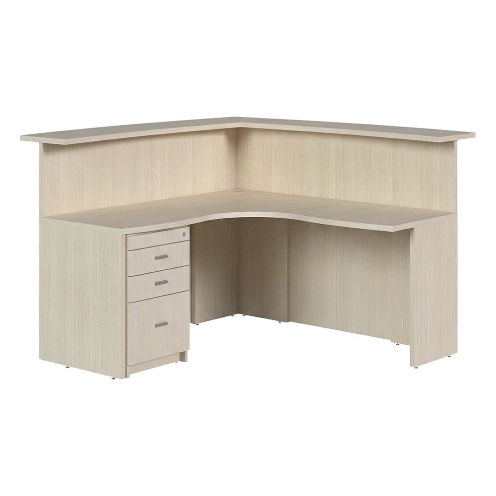 Recepción Angular para Lobby - GEBESA PRIME - Frente 180 cm - Estructura de Aglomerado - GBR150 - GEBESA - NOGAL BEAT - Recepción
