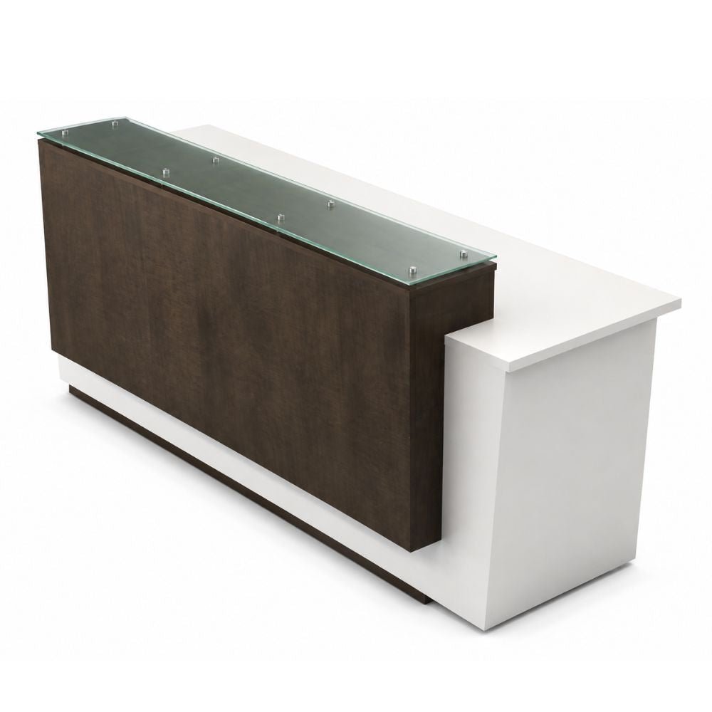 Recepción para Oficina con Cubo Frontal - VERSA RP - Frente 243 cm - RP-835 - VERSA - NOGAL BEAT - Recepción
