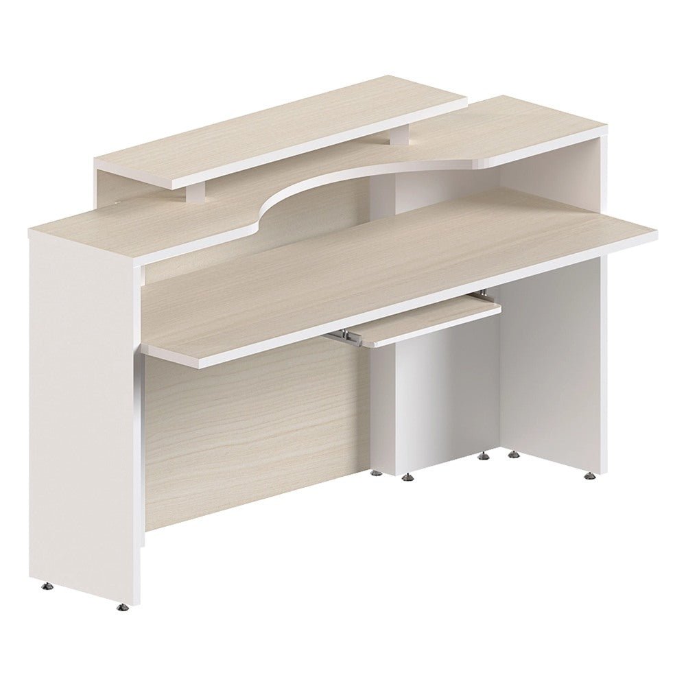 Recepción Recta para Vestíbulo - GEBESA KENZA - Frente 180 cm - Estructura Metálica - GBK155 - GEBESA - NOGAL BEAT - Recepción