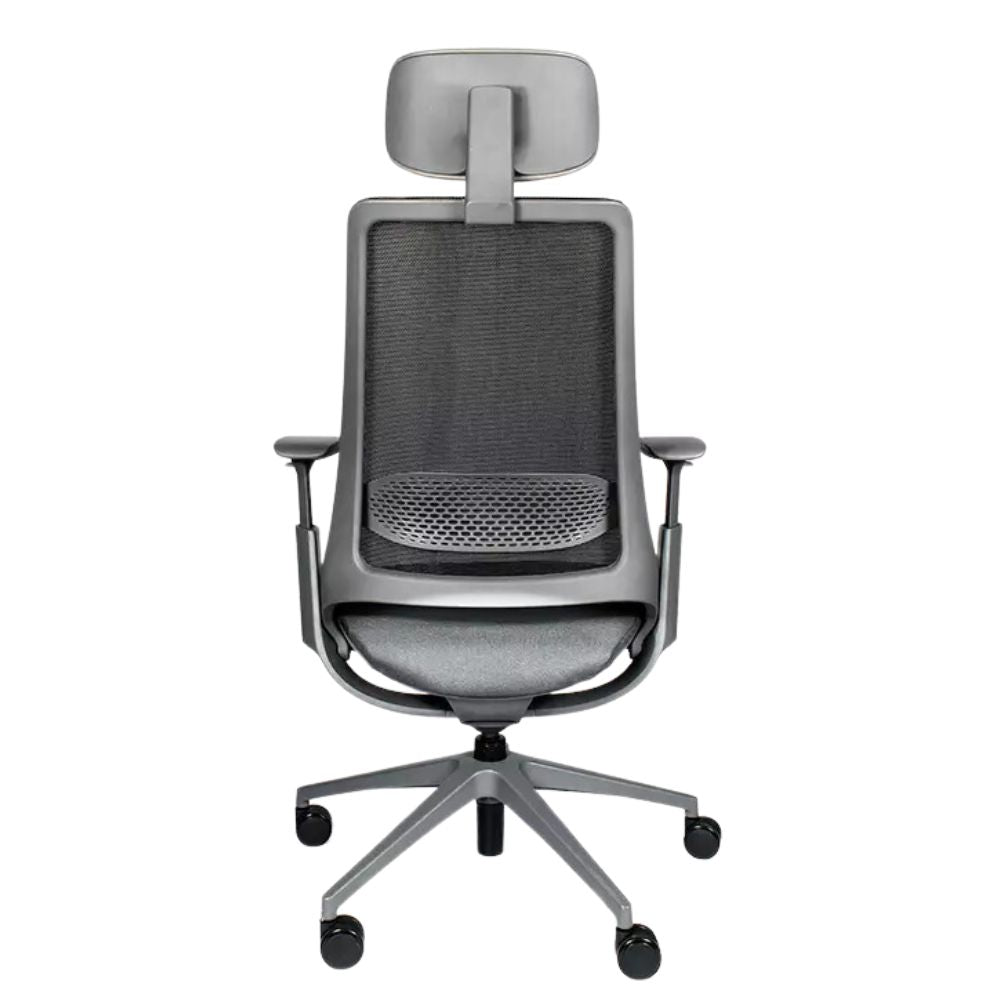 REQUIEZ AVA | Silla Reclinable Ejecutiva de Oficina | Base Estrella con Rodajas | Gris | Nylon con Cubierta de Poliuretano | Interior - RE-1830/GR-Cabecera - Requiez - NOGAL BEAT -