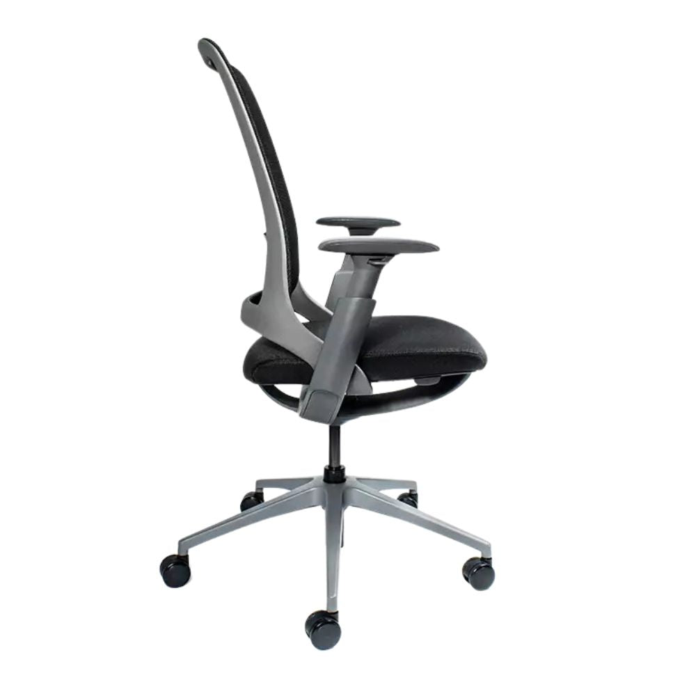 REQUIEZ AVA | Silla Reclinable Ejecutiva de Oficina | Base Estrella con Rodajas | Gris | Nylon con Cubierta de Poliuretano | Interior - RE-1830/GR-Cabecera - Requiez - NOGAL BEAT -