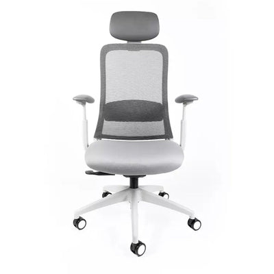 REQUIEZ CURVE RE-1570 | Silla Ejecutiva para Oficina Gerencial con Cabecera | Estructura Gris Claro | Asiento Tapizado | Interior - RE-1570/BL-Cabecera - Requiez - NOGAL BEAT -