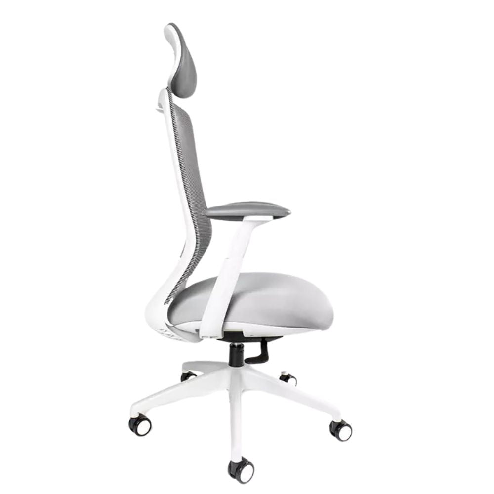 REQUIEZ CURVE | Silla Reclinable con Cabecera Ejecutiva de Oficina | Base Estrella con Rodajas | Varios Colores | Nylon con Cubierta de Poliuretano | Interior - RE-1570/BL-Cabecera - Requiez - NOGAL BEAT -