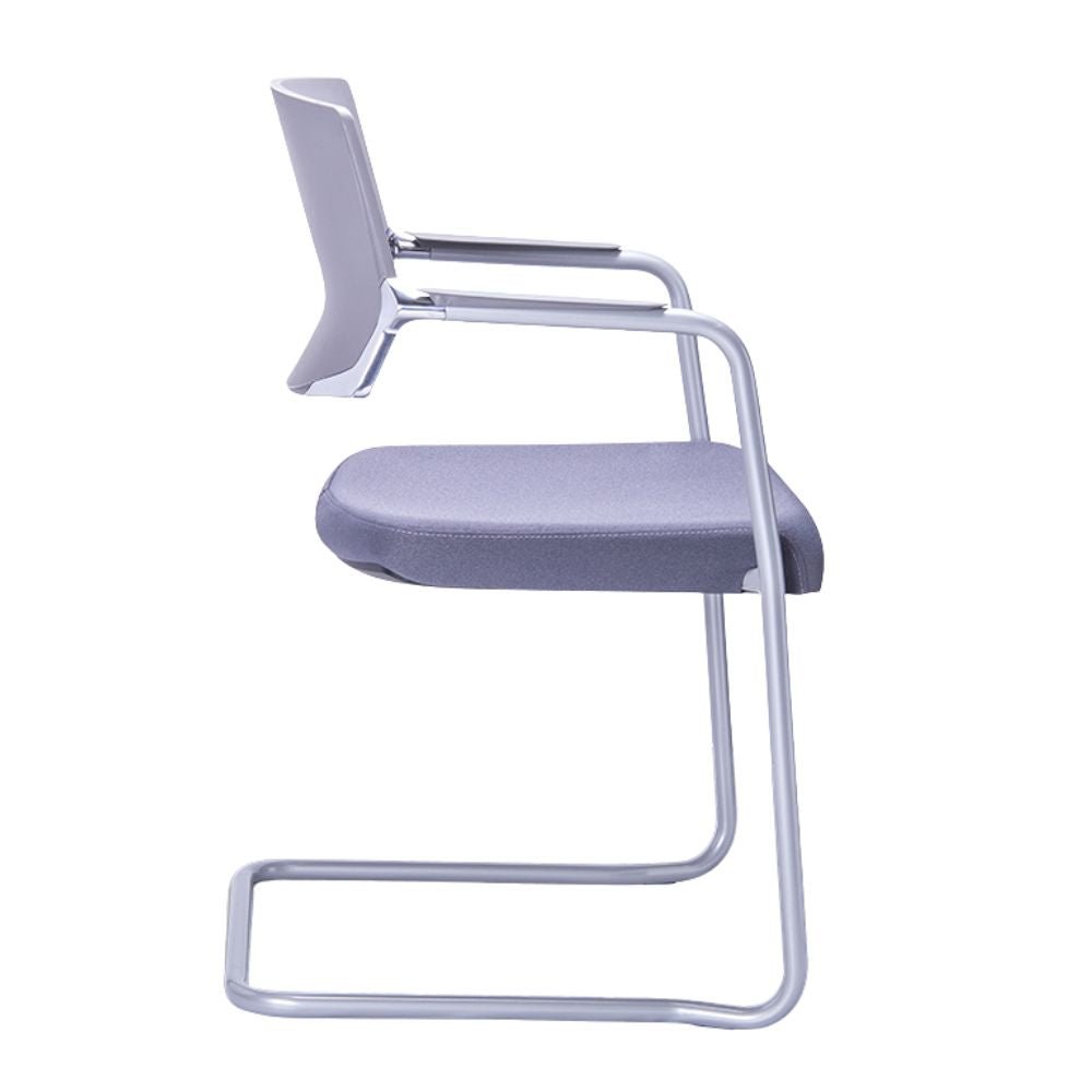 Requiez Silla Cool Visitante RE-790 Respaldo Polipropileno Asiento Tapizado Tela Base Trineo - RE-790-G/BL - Requiez - NOGAL BEAT - Sillas